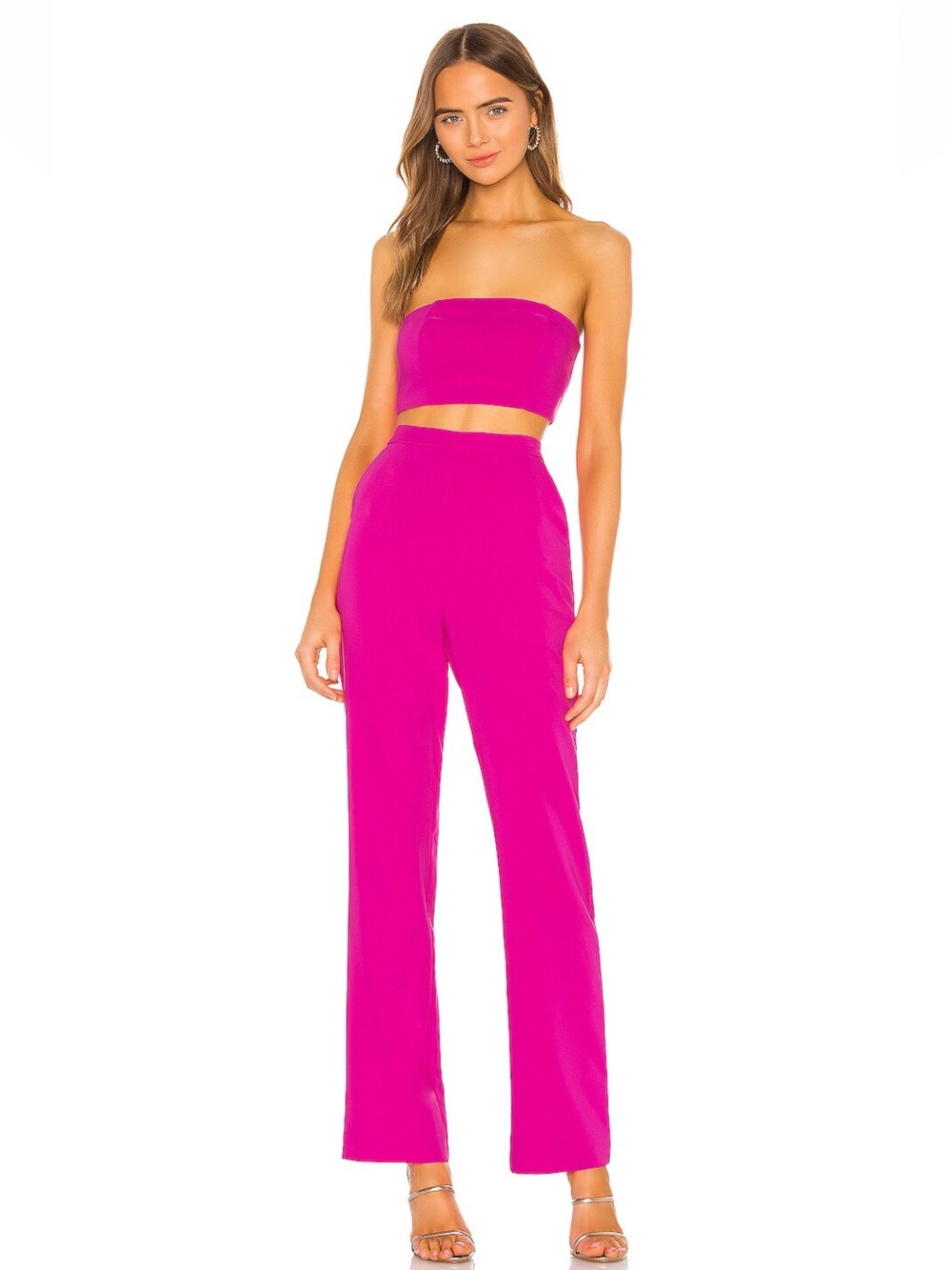 NBD Topaz Matching Set Magenta Pink | Bandeau Top S + Pants XS | Revolve